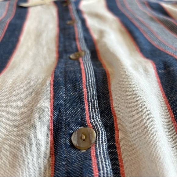 CLOTH & STONE Woven Striped Cotton Top with Buttons - Picture 2 of 6